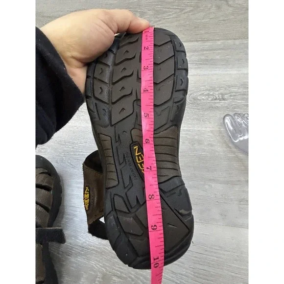 Keen Women's Sandal Brown Leather 6 Waterproof Hiking Outdoor Trail Toe Shoes‎ - Picture 7 of 8